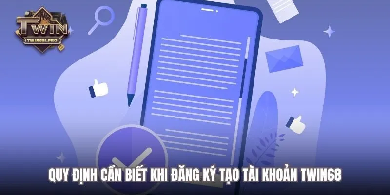 Quy định cần biết khi đăng ký tạo tài khoản TWIN68